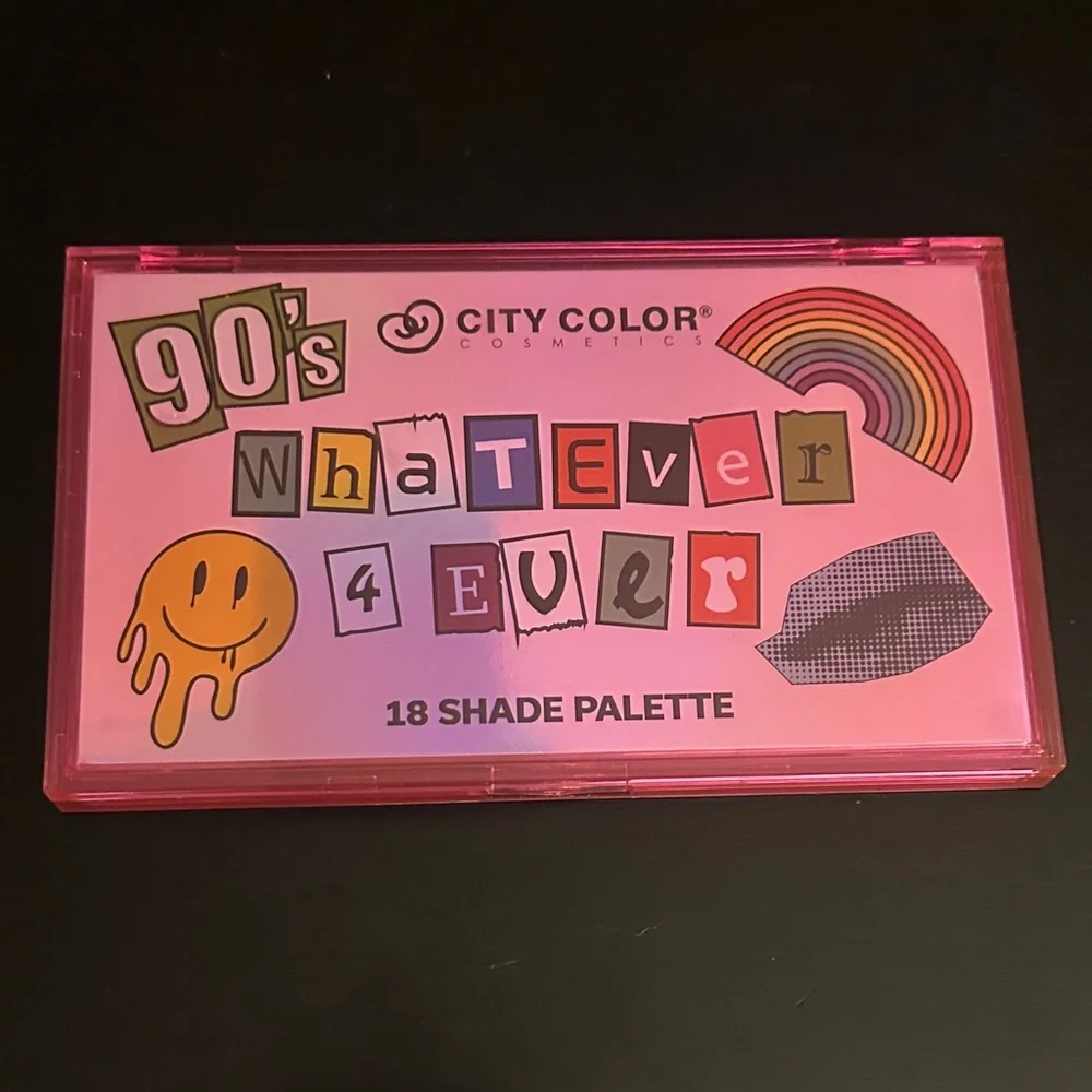 City Color 90's Whatever 4Ever Eyeshadow Palette - Hot Pink Retro Design